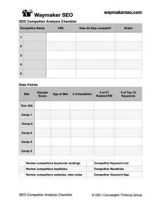 SEO Competitor Analysis Checklist